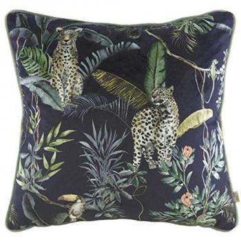 Jungle Leopard Velvet Piped Cushion