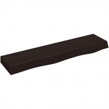 Étagère suspendue en bois chêne massif gris foncé 80x30x2 cm