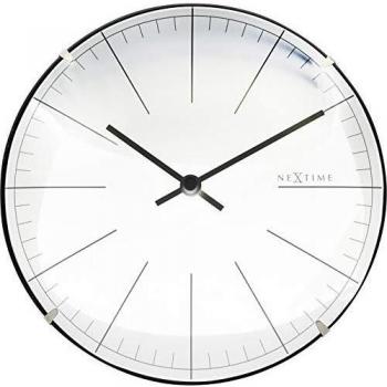 Horloge murale Nextime NE‑3506WI Big Stripe Ø20, verre blanc