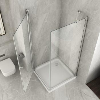 Box Doccia Trasparente 8mm 70x70 con Porta Battente Essence