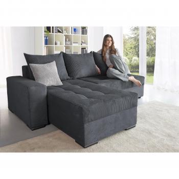 Ecksofa Josy mit Cord-/Mix-Bezug und Bettfunktion