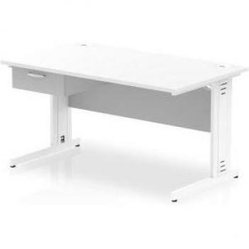 Impulse 1400 x 800mm Straight Office Desk White Top