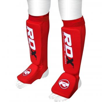 RDX Gel-Padded Shin Guard for MMA – Red/M, Oeko‑Tex 100 Certified