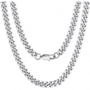 Collier Homme Chaîne Maille Gourmette 6MM 66 cm Acier Inoxydable 316L
