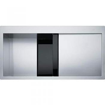 Franke Lavello da Incasso 1 Vasca con Gocciolatoio Destro Filotop CLV214 Nero, Inox Satinato