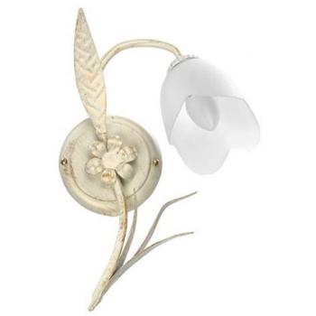 Applique Floreale Doppio Giro 1 Luce in Metallo Color Avorio E14