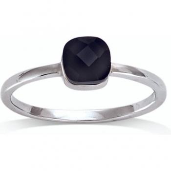 Anello 'Sissi' Argento Nero con Finitura Rhodiata
