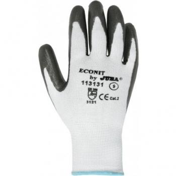 Guante eco-nit poliéster blanco nitrilo gris talla 8 bolsa