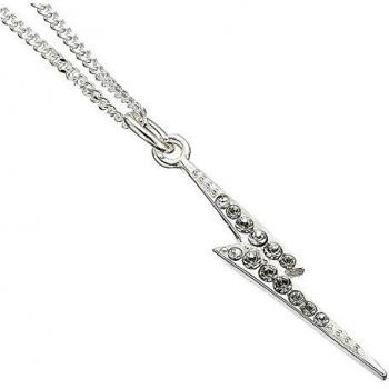 Collar de plata ley con colgante rayo Harry Potter y Swarovski