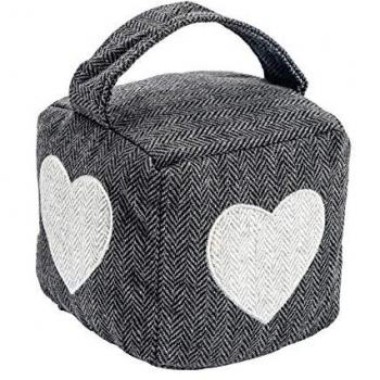 Herringbone Door Stop 16 x 16cm Fabric Heart