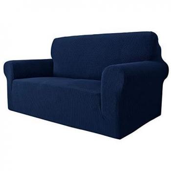 Housse de canapé 2 places extensible bleu marine