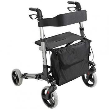 Rollator mit Aluminiumrahmen, klappbar und 6-fach höhenverstellbar