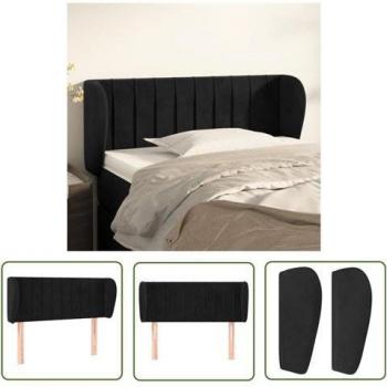 JINLEFU Stilvolles Kopfteil Samt Schwarz 83x23x78/88 cm
