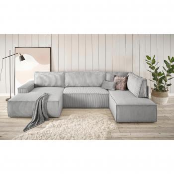 Wohnsitz‑Shirwood XXL 329 cm – U‑Form, Schlafsofa, Bettkasten 194×139 cm, Cord‑Vintage‑Samtvelours