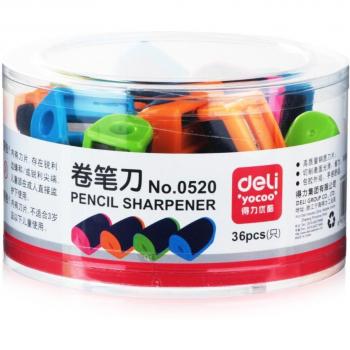 Mini afilador de lápices, Deli 0520, 36 uds, para oficina y escuela