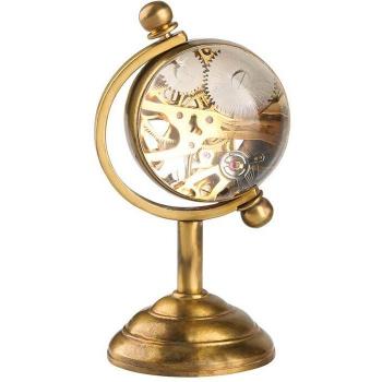 Reloj de escritorio con globo giratorio en oro