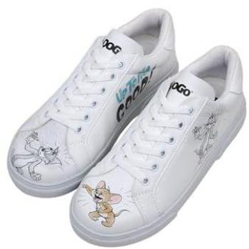 DOGO Ace Low‑Top Sneaker Damen – Up‑To‑No‑Good – Gr. 36 – Weiß – Lederimitat – Handgefertigt