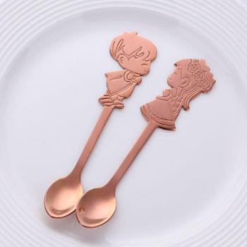 Gold & Silver Dessert Spoons for Two