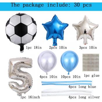 Set de globos de aire fútbol 30 unidades