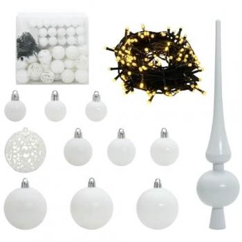 Décorations de Noël 120 Boules Blanches avec 300 LED
