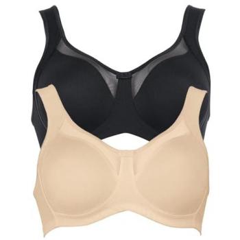 Entlastungs-BH ANITA Entlastungs BH Clara Damen, Gr. 80, Cup G, bunt (beige/schwarz), Obermaterial: 80 % Polyamid PA, 20 % Elasthan EL