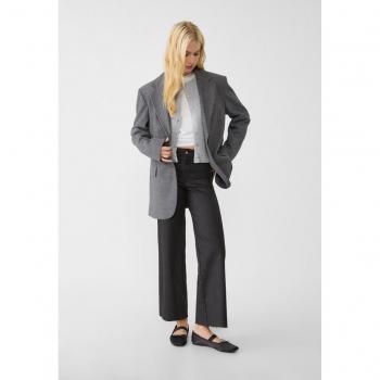 Stradivarius Black Coated Trousers Minimalist Style Size 6