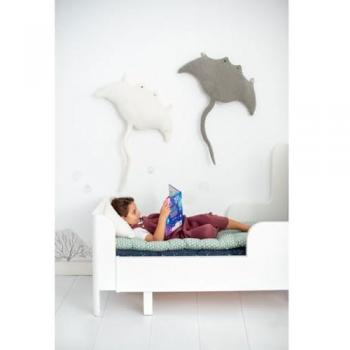 Raie Manta Peluche Murale Gris