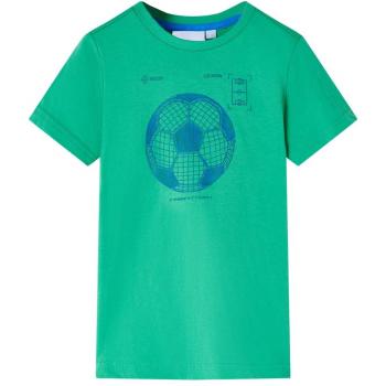 Camisa verde infantil con estampado de balón de fútbol, talla 92