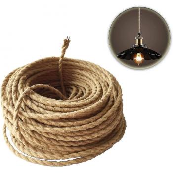 Fil Électrique Retro Tressé de Chanvre 5 m – 2 Cores