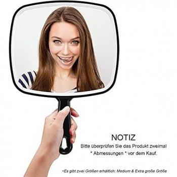 OMIRO Hand Mirror, Extra Large Black Handheld Mirror with Handle, Square, XL