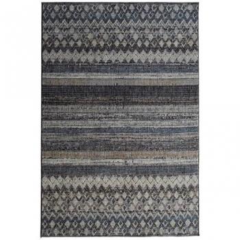 Tapis extra-doux motif horizon gris noir beige 160 x 230 cm