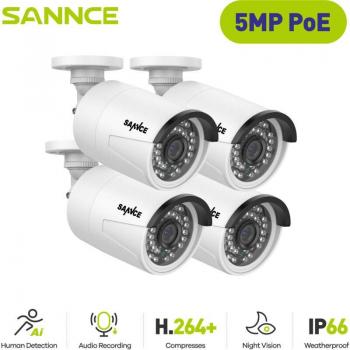 Système de surveillance IP extérieure 5MP Super HD avec audio