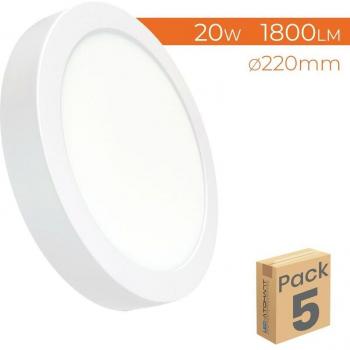 Plafón LED Circular 220 mm 20 W 1800 Lm con Driver Incluido