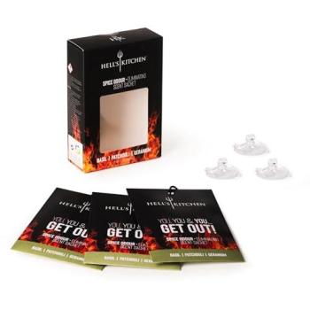Basil‑Patchouli‑Geranium Aroma Sachets – Hell’s Kitchen Collection (Small, 3-Pack)