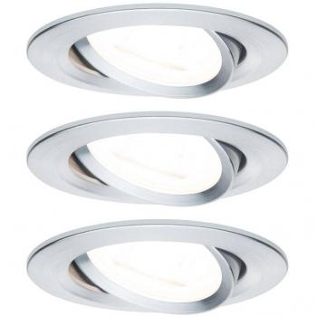 Pack 3 spots LED encastrés Paulmann Nova GU10 6,5 W Gris aluminium