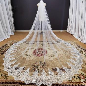 Velo de Boda de 1 Capa con Detalles Brillantes