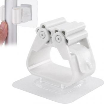 Rangement Balais Muraux : Kit de 2 Accroches Adhésives, Sans Perçage