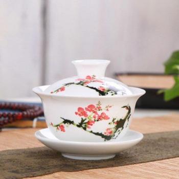 Blau und Weiß Keramik Vogel Gaiwan