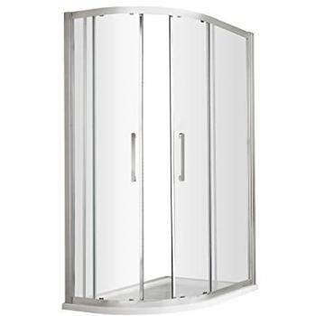 8mm Safety Glass Offset Shower Quadrant with Chrome Handle