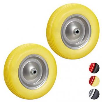 Ensemble de Roues de Brouette 4.80 4.00-8 Jaune/Gris