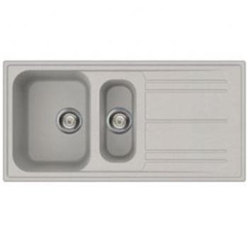 Lavello incasso 2 vasche e gocciolatoio reversibile 100x50 Smeg LZ102AL colore alluminio