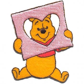 Winnie l’Ourson Cadre Coeur : Écusson Thermocollant (Jaune)