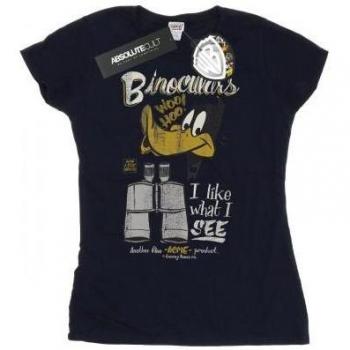 Looney Tunes Women's Daffy Duck Binoculars Cotton T-Shirt L Navy Blue
