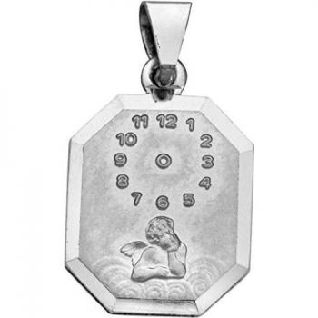 Basic Gold TG33 Kinder Anhänger Kinderschmuck Taufuhr mit Engel 14 Karat (585) Platin