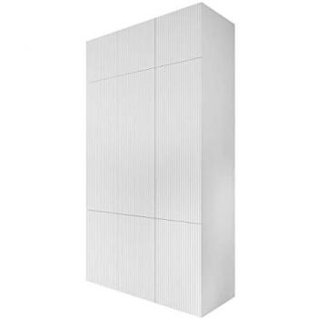 Levmari Armoire 114 – Blanc – 244x135x56 cm – Portes à charnière
