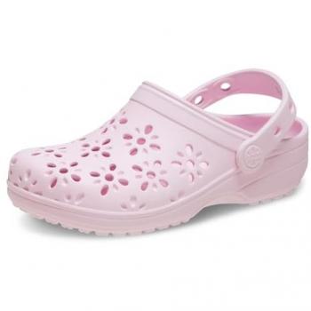 Crocs Pink Kids Floral Cut‑Out Clogs – Toddler, Size 5T