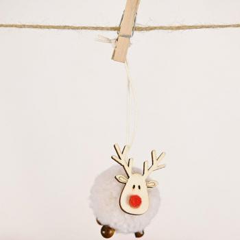 Árbol de Navidad Colgante con Motivo de Ciervo en Fieltro