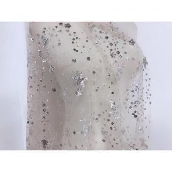 Tissu Dentelle 130 cm – Rideau de Mariée Paillette