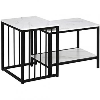 Hochwertige Couchtische im 2er-Set mit Marmorfinish