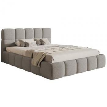 Lit Confort CLOUDY 140x200 cm Gris Boucle